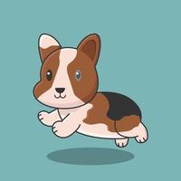 Corgi Hund Cartoon Welpe Haustier Sammlung Mops Husky Maltes Beagle Rottweiler Chihuahua Bulldogge Tier vektor