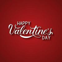 happy valentine s day hand auf rotem hintergrund geschrieben. 3D-Kalligraphie-Schriftzug. einfach zu bearbeitende Vektorvorlage für Valentinstagsgrußkarten, Partyeinladungen, Poster, Flyer, Banner usw. vektor