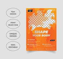 Fitnessstudio-Fitness-Flyer-Vorlagendesign vektor