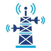 Signalturm-Glyphe mit zweifarbigem Symbol vektor