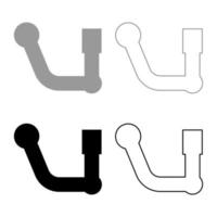 bil upphängning stöd uppsättning ikon grå svart färg vektor illustration bild fast fyllning kontur kontur linje tunn platt stil