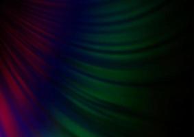 dunkle mehrfarbige, regenbogenfarbene Vektorvorlage mit gebogenen Bändern. vektor