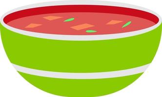 skål med soppa, illustration, vektor på en vit bakgrund.