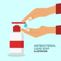 antibakteriell tvål och händer vektor