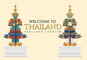riesige dämonen thailand attraktion und landschaftssymbol vektor