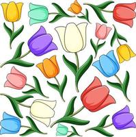 Tulpenblumen in vielen Farben vektor