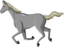 Laufender Cartoon des grauen Pferdes vektor