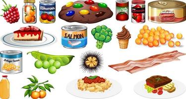 Reihe von verschiedenen Lebensmitteln vektor