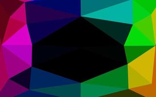 mörk flerfärgad, regnbåge vektor lysande triangulär bakgrund.