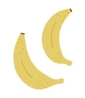 Vektor tropische Bananenfrucht ClipArt. dschungellaubillustration. hand gezeichnete flache exotische pflanze lokalisiert auf weißem hintergrund. helle kindliche gesunde sommerlebensmittelillustration.