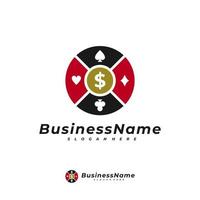 poker pengar logotyp vektor mall, kreativa pengar logotyp designkoncept