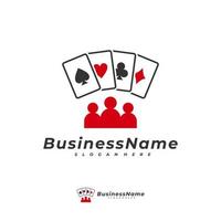 Poker-Leute-Logo-Vektorvorlage, kreatives Glücksspiel-Logo-Design-Konzept vektor