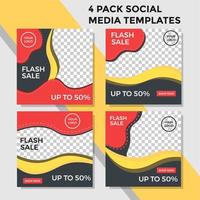 Orange und Gelb Social Media Banner Wave Style Pack vektor