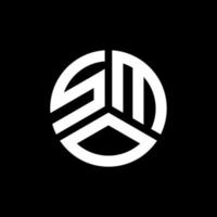 Smo-Brief-Logo-Design auf schwarzem Hintergrund. smo kreative Initialen schreiben Logo-Konzept. Smo-Briefdesign. vektor