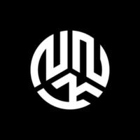 nk-Buchstaben-Logo-Design auf schwarzem Hintergrund. nnk kreative Initialen schreiben Logo-Konzept. nk-Briefgestaltung. vektor