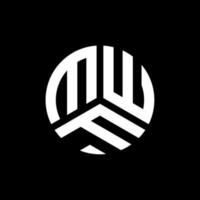 mwf-Brief-Logo-Design auf schwarzem Hintergrund. mwf kreative Initialen schreiben Logo-Konzept. mwf Briefgestaltung. vektor