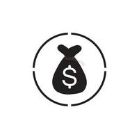 Geldbeutel mit Dollar-Symbol-Vektor-Logo-Symbol vektor