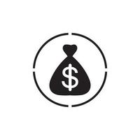 Geldbeutel mit Dollar-Symbol-Vektor-Logo-Symbol vektor