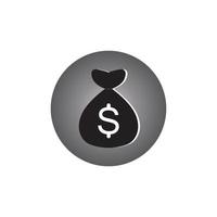 pengar påse med dollar symbol vektor logotyp ikon