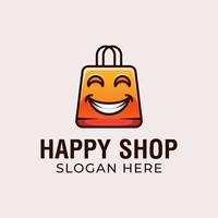 happy shop logo design, e-handel, online shop vektor