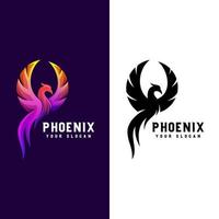 fantastisk phoenix gradien logotyp illustration två version vektor