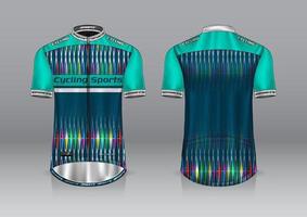 Jersey-Design für den Radsport, Vorder- und Rückansicht und einfach zu bearbeiten und auf Stoff zu drucken, Sportbekleidung für Radsportteams vektor