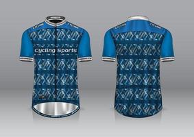 jerseydesign för cykling, framifrån och bakifrån, och lätt att redigera och skriva ut på tyg, sportkläder för cykellag vektor