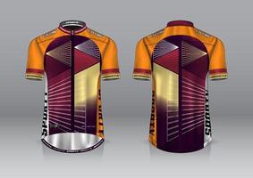 Jersey-Design für den Radsport, Vorder- und Rückansicht und einfach zu bearbeiten und auf Stoff zu drucken, Sportbekleidung für Radsportteams vektor