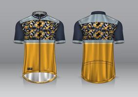 Jersey-Design für den Radsport, Vorder- und Rückansicht und einfach zu bearbeiten und auf Stoff zu drucken, Sportbekleidung für Radsportteams vektor