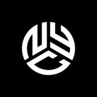 NY-Brief-Logo-Design auf schwarzem Hintergrund. nyc kreative initialen schreiben logo-konzept. nyc briefdesign. vektor