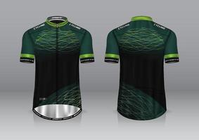 jerseydesign för cykling, framifrån och bakifrån, och lätt att redigera och skriva ut på tyg, sportkläder för cykellag vektor