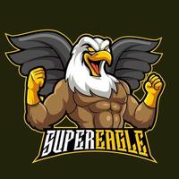 Super-Adler-Maskottchen-Logo-Gaming-Vektor-Illustration vektor