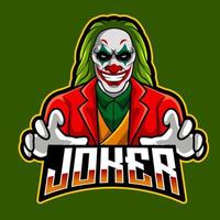 joker-maskottchen für sport- und esport-logo-vektorillustration vektor