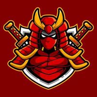 samurai-maskottchen-logo-vektorillustration vektor