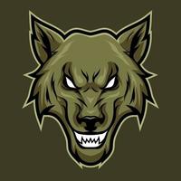 head wolf arg djurmaskot för sport och esports logotyp vektorillustration vektor