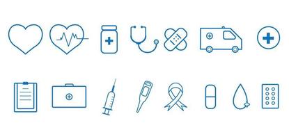 ikoner som handlar om hälsa och medicin vektor
