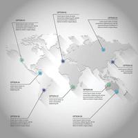 graue Farbe Infografik Weltkarte Vektor