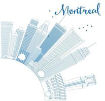 umriss die skyline von montreal mit blauen gebäuden und kopierraum. vektor