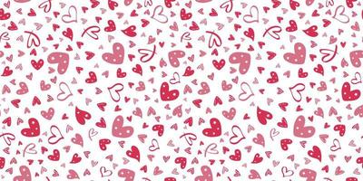doodle hjärtan seamless mönster för alla hjärtans dag presentpapper kärlek mönster vektor