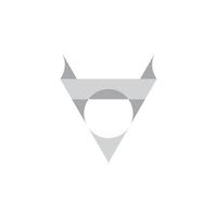 bokstaven v geometrisk triangel 3d papper logotyp vektor