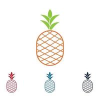 ananas tropisk frukt vektorillustration. vektor