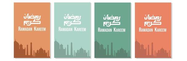 ramadhan monat. islamische Grußkartenvorlage mit Ramadan für Tapetendesign. Plakate, Medienbanner. eine Reihe von Vektorgrafiken. mit Pastellfarben.