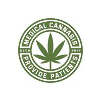 vintage cbd medicinsk cannabis marijuana hampa kruka blad ört märke etikett logotyp design vektor