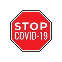 Stoppen Sie Covid-19-Straßenschild-Vektorillustration vektor