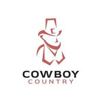 västra vilda västern cowboy rodeo logotyp design vektor