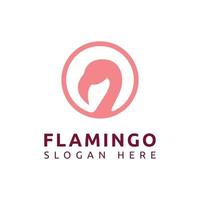 rosa flamingo logotyp design vektor