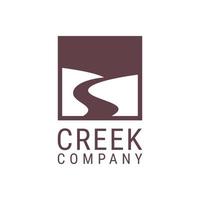 gewundener River Creek Road Symbol Logo Design Vektor