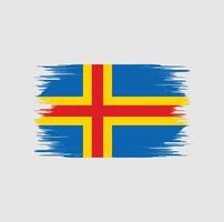 Aland-Inseln Flaggenpinsel vektor