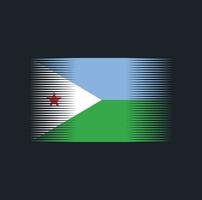 djibouti flaggborste. National flagga vektor