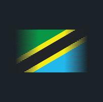 tanzania flaggborste. National flagga vektor